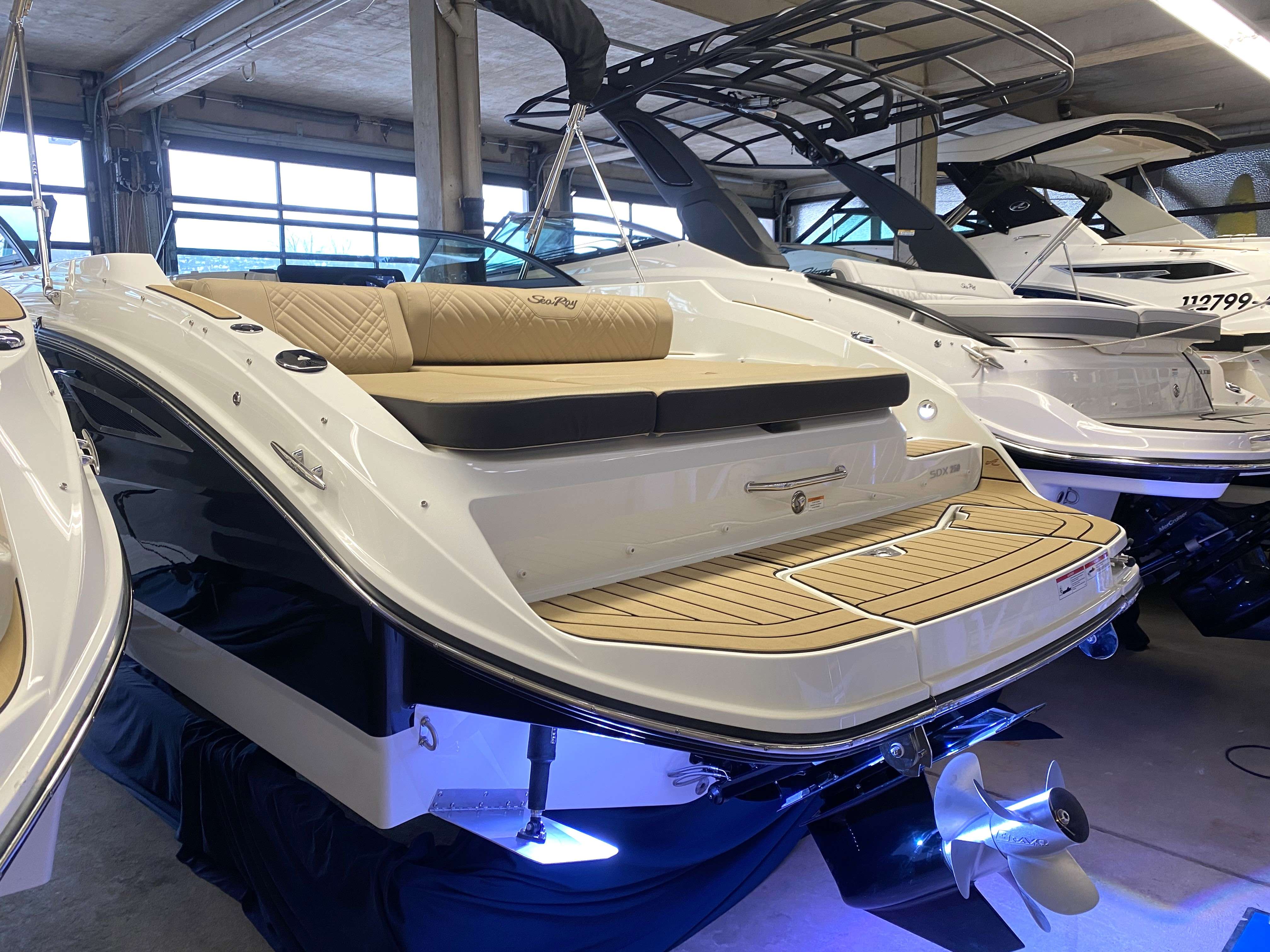 sea-ray-sdxe-250-wassersportzentrum-gruehn-trimmklappen-bravo-III-duo-prop